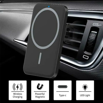Magnetic Wireless Charger Car Mount Holder - For iPhone 12, 13, 14 Pro Max MagSafe